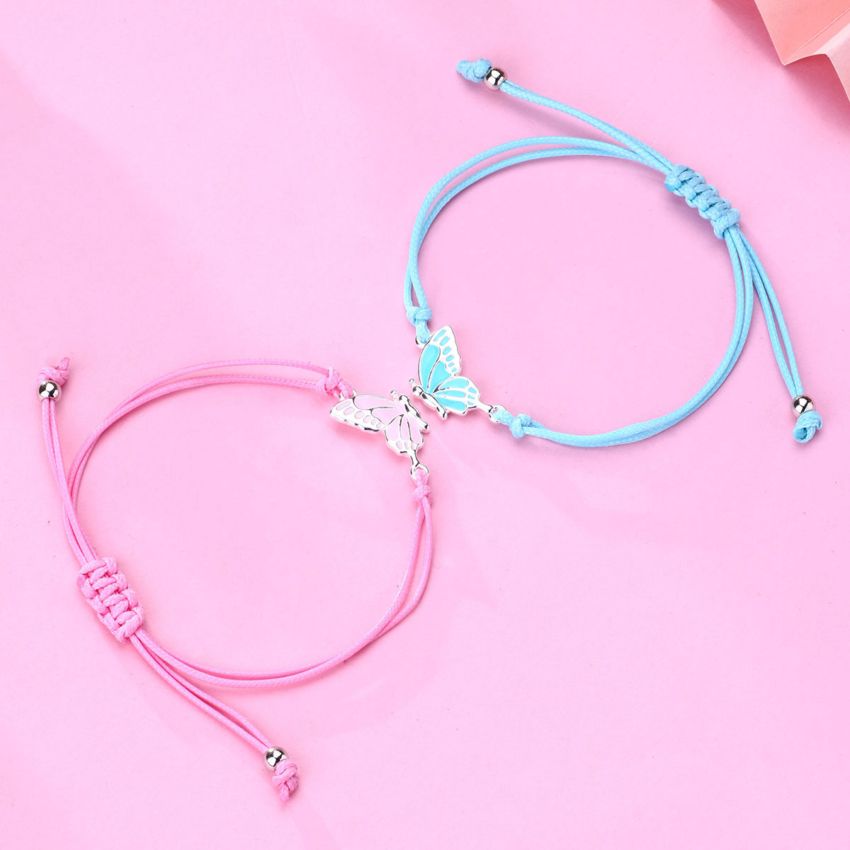 Casual Cartoon Style Cute Butterfly Alloy Kid's Drawstring Bracelets display picture 2