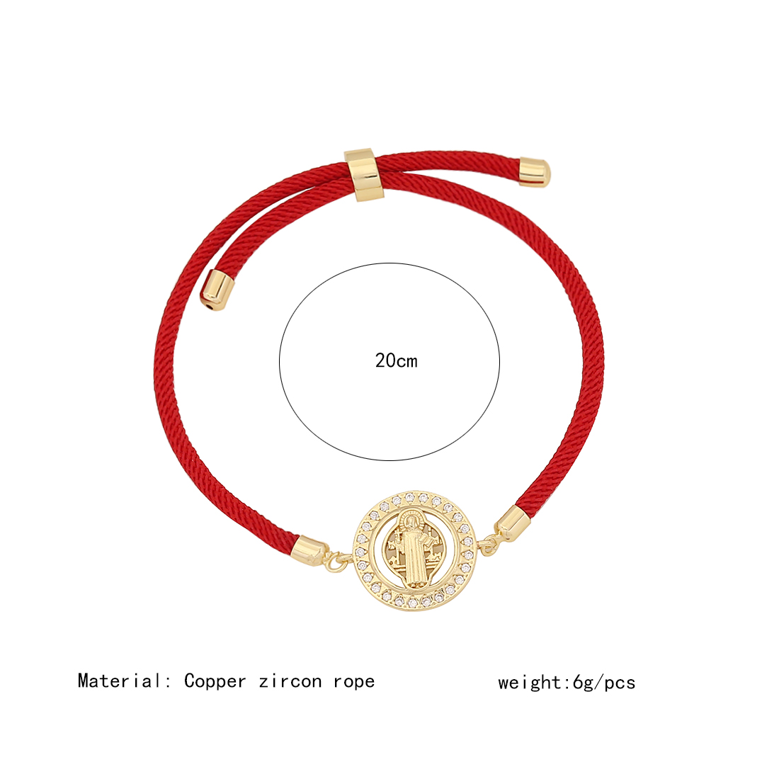 Retro Simple Style Human Round Rope Copper Plating Zircon Women's Drawstring Bracelets display picture 8