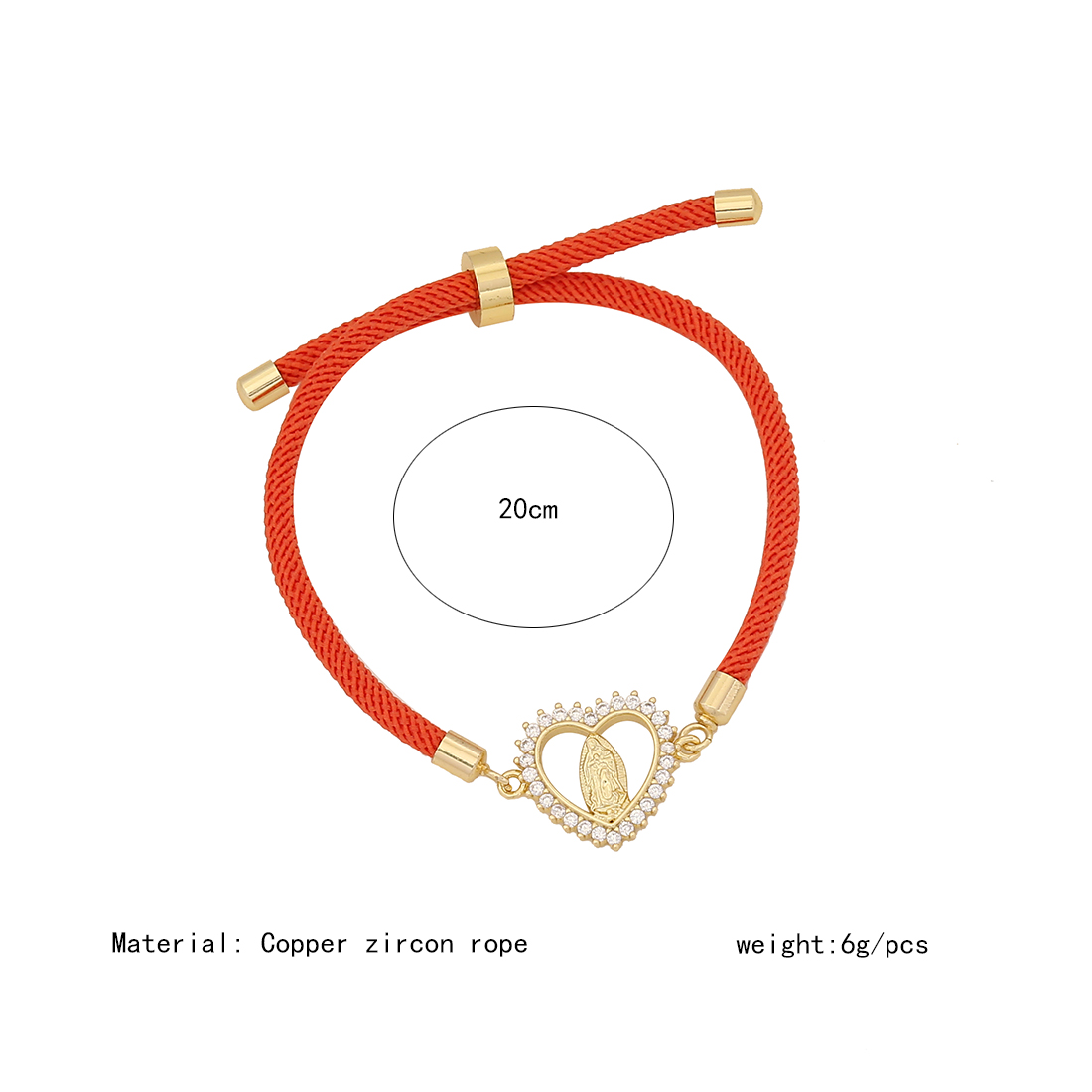 Retro Simple Style Human Round Rope Copper Plating Zircon Women's Drawstring Bracelets display picture 1