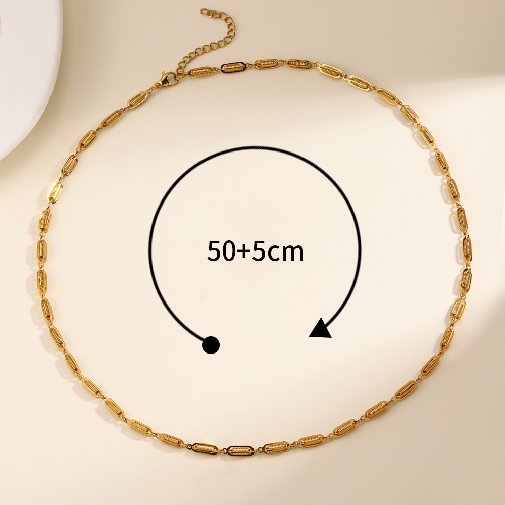 201 Edelstahl 18 Karat Vergoldet Einfacher Stil Überzug Geometrisch Halskette display picture 4