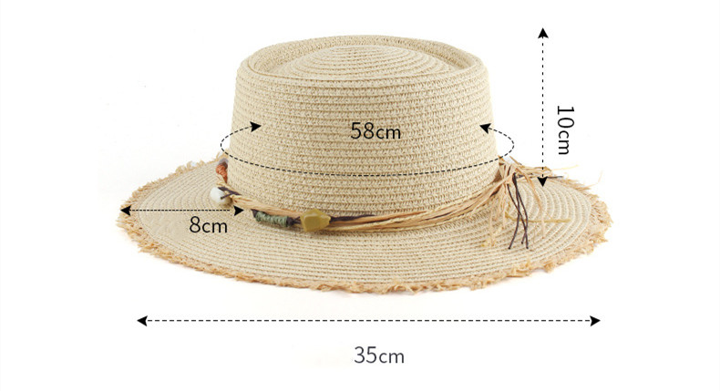Women's Simple Style Color Block Wide Eaves Straw Hat display picture 2