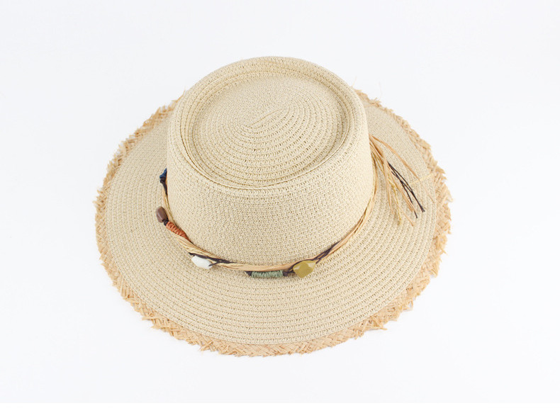 Women's Simple Style Color Block Wide Eaves Straw Hat display picture 7