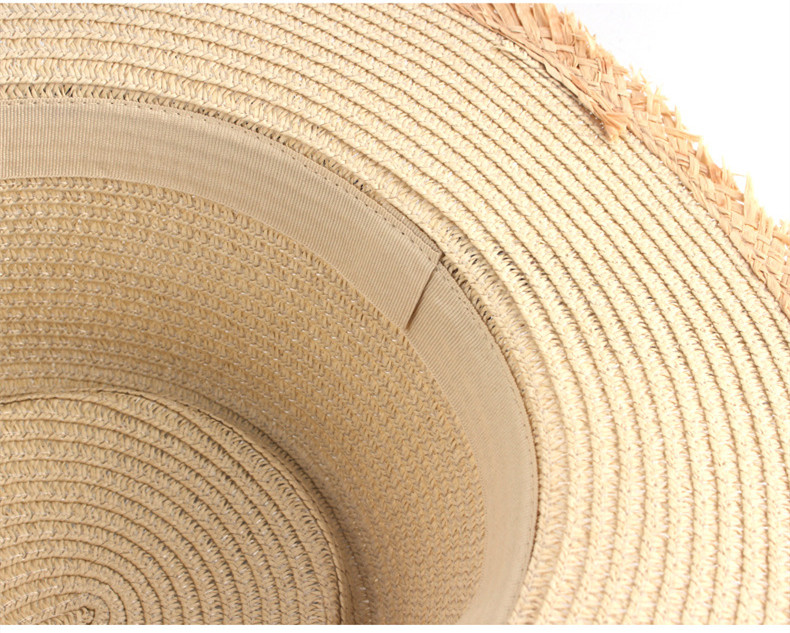 Women's Simple Style Color Block Wide Eaves Straw Hat display picture 11