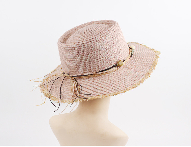 Women's Simple Style Color Block Wide Eaves Straw Hat display picture 8