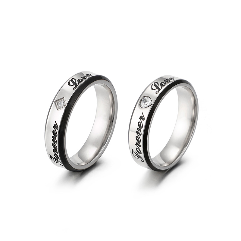 Simple Style Letter Titanium Steel Rings display picture 1