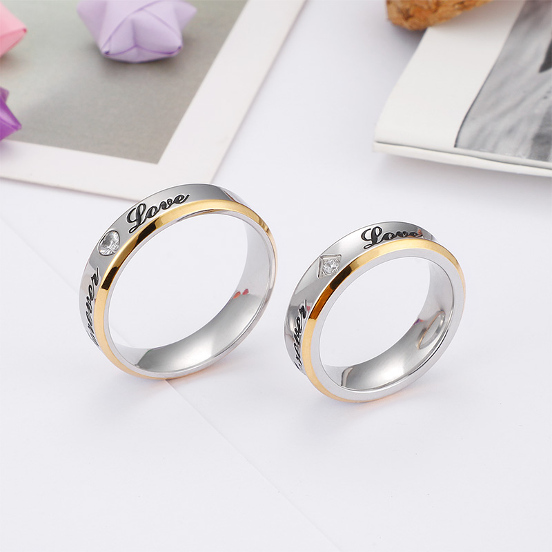 Simple Style Letter Titanium Steel Rings display picture 7