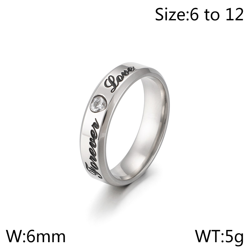 Simple Style Letter Titanium Steel Rings display picture 12