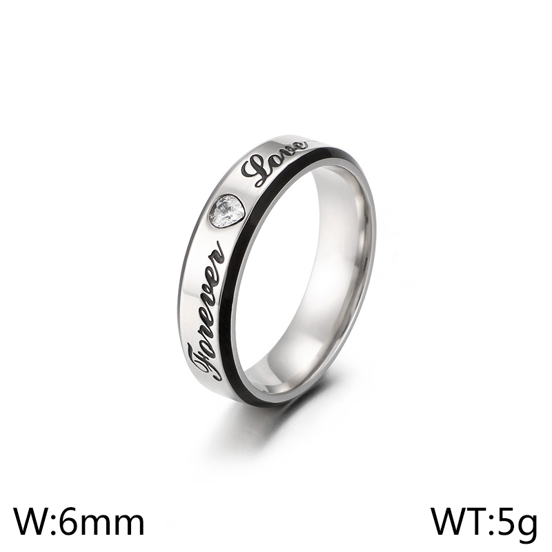 Simple Style Letter Titanium Steel Rings display picture 9