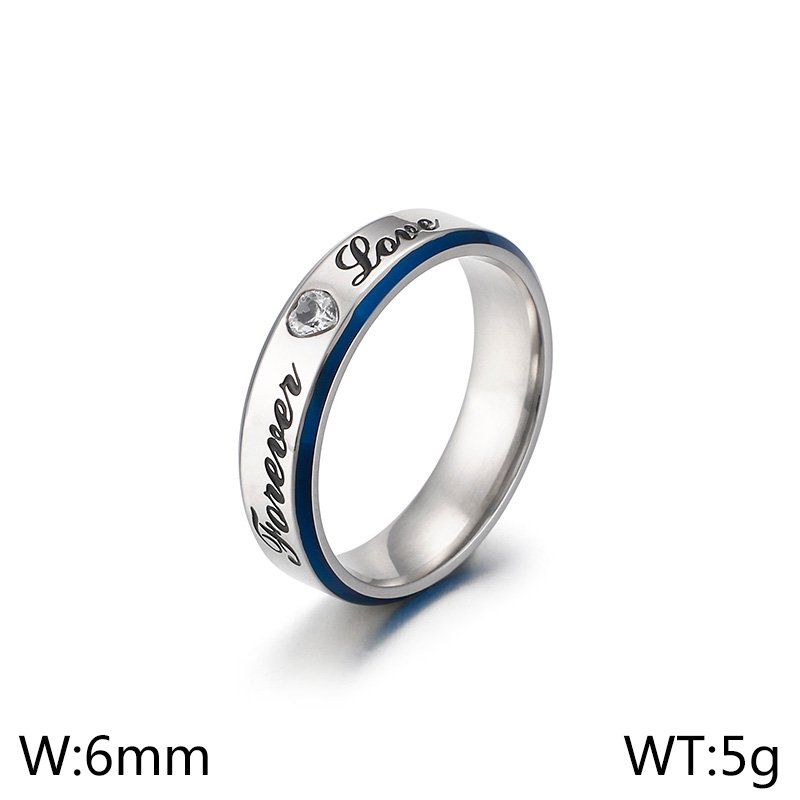 Simple Style Letter Titanium Steel Rings display picture 10