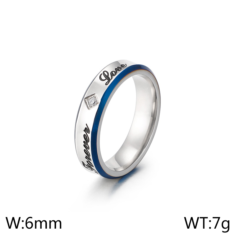 Simple Style Letter Titanium Steel Rings display picture 11
