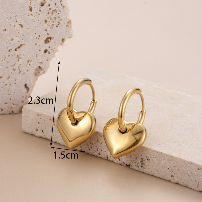 Vintage Style French Style Simple Style Heart Shape Pineapple Stainless Steel Plating Inlay Zircon 18k Gold Plated Bracelets Earrings display picture 5
