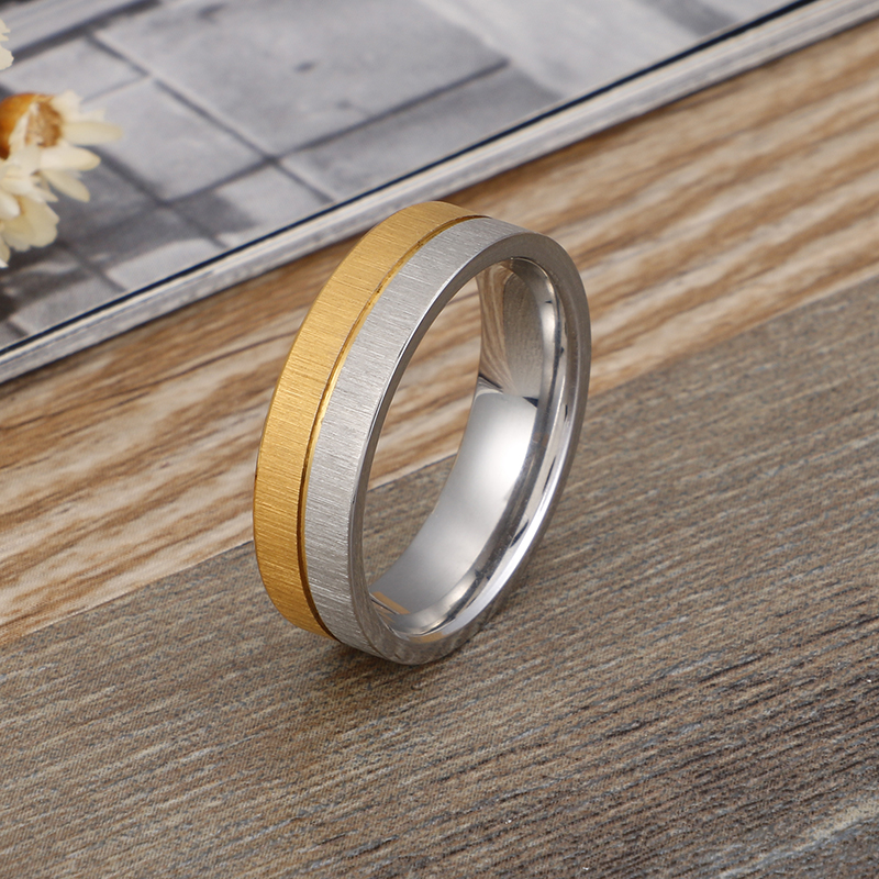 Titan Stahl 18 Karat Vergoldet Einfacher Stil Geometrisch Ringe display picture 2