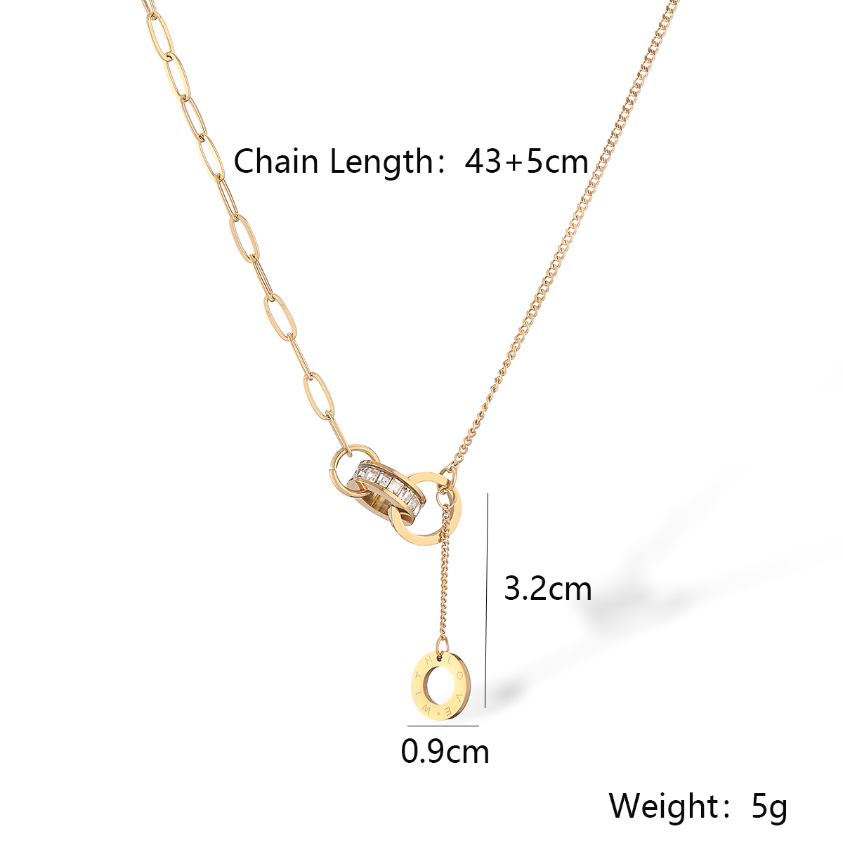 304 Stainless Steel 18K Gold Plated Simple Style Plating Inlay Heart Shape Key Zircon Pendant Necklace display picture 2