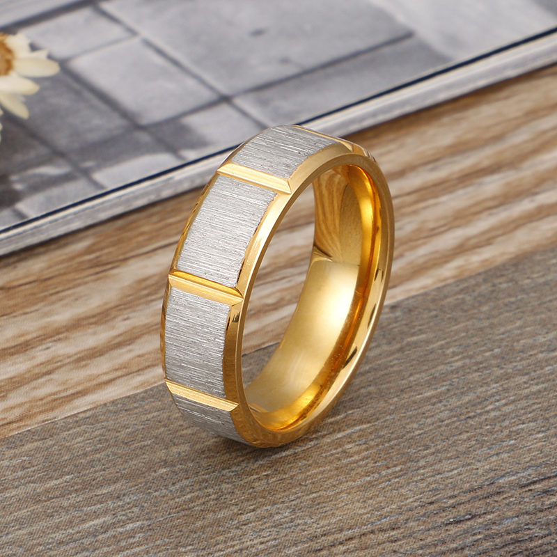 Titan Stahl 18 Karat Vergoldet Einfacher Stil Geometrisch Ringe display picture 4