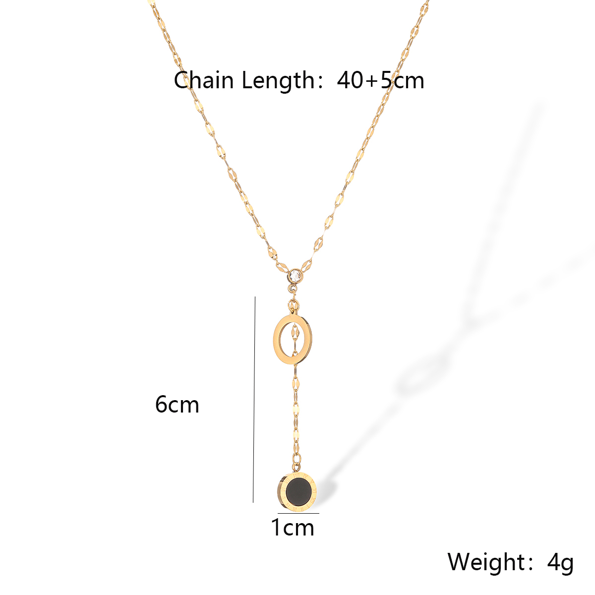 304 Stainless Steel 18K Gold Plated Simple Style Plating Inlay Round Roman Numeral Zircon Necklace display picture 2