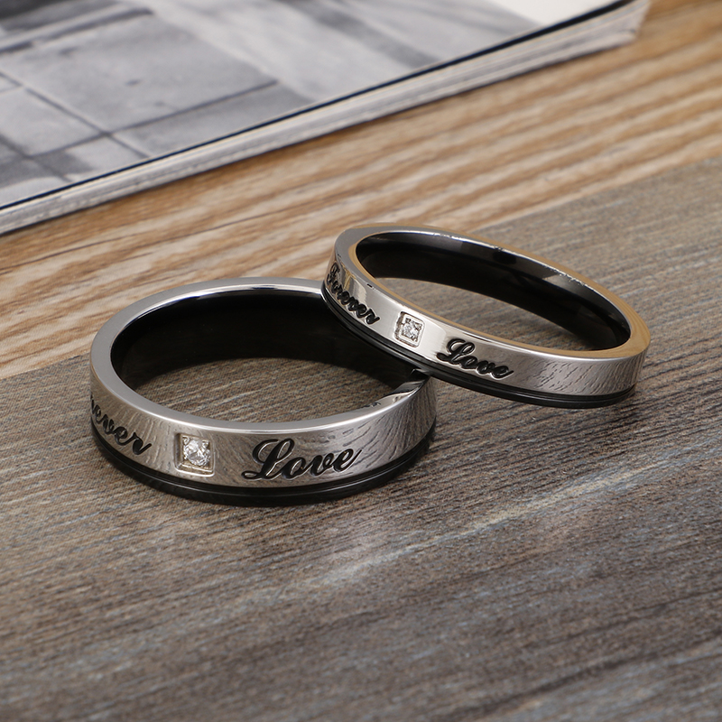 Simple Style Letter Titanium Steel Rings display picture 3