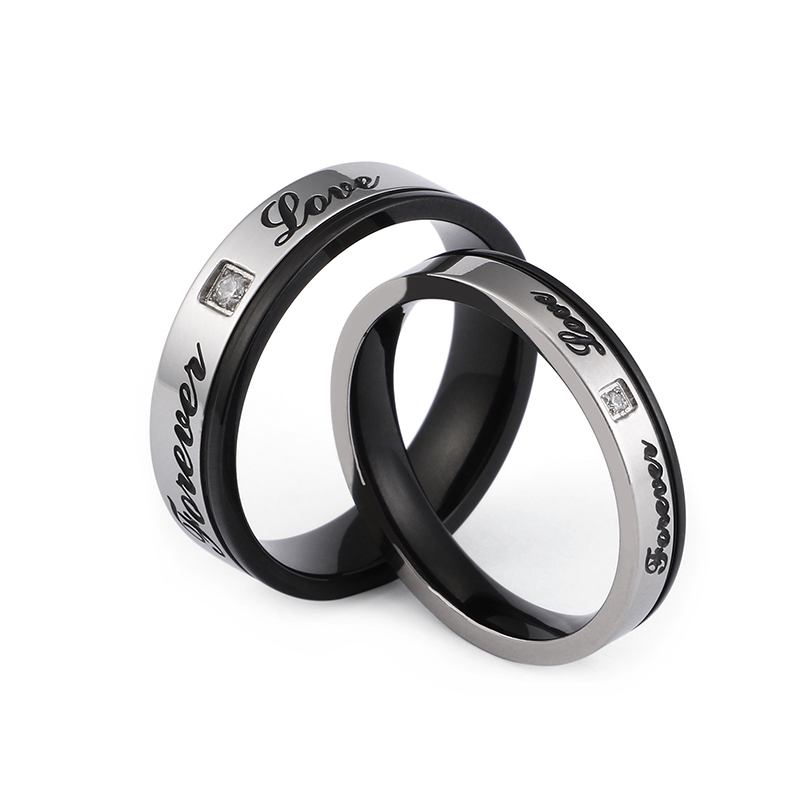 Simple Style Letter Titanium Steel Rings display picture 5