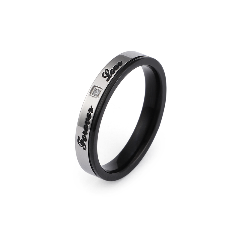 Simple Style Letter Titanium Steel Rings display picture 6