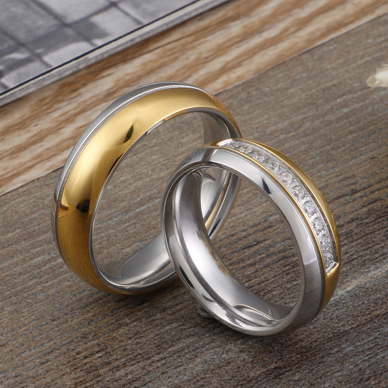 Titanium Steel 18K Gold Plated Korean Style Geometric Zircon Rings display picture 2