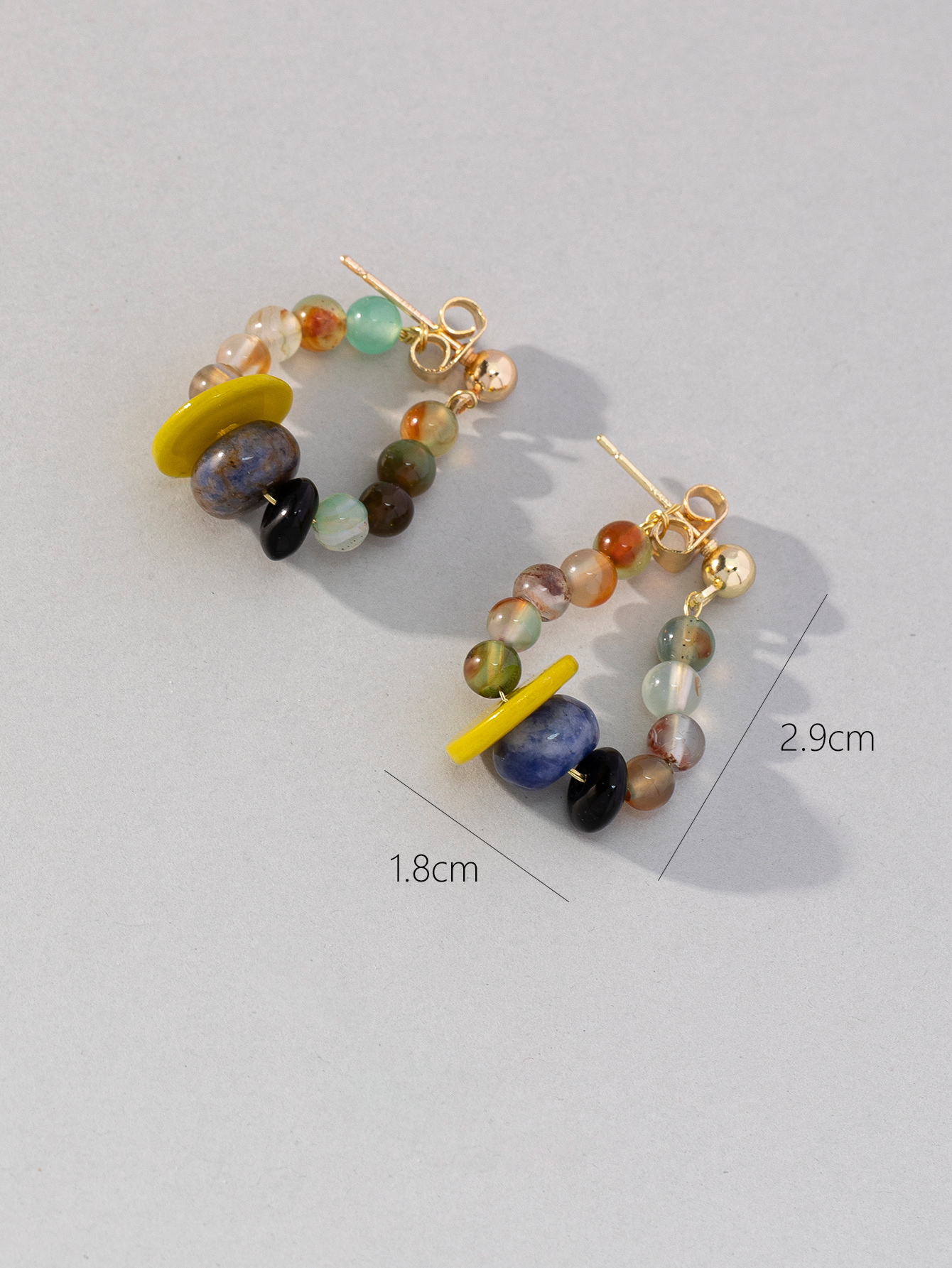 1 Pair Chinoiserie Ethnic Style Geometric Beaded Arylic Drop Earrings display picture 2
