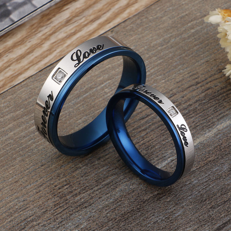 Simple Style Letter Titanium Steel Zircon Rings display picture 4