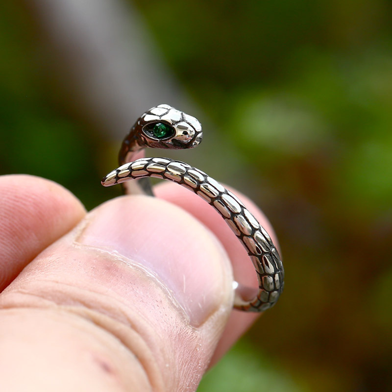 Wholesale Funny Snake Copper Plating Silver Plated Rings display picture 3