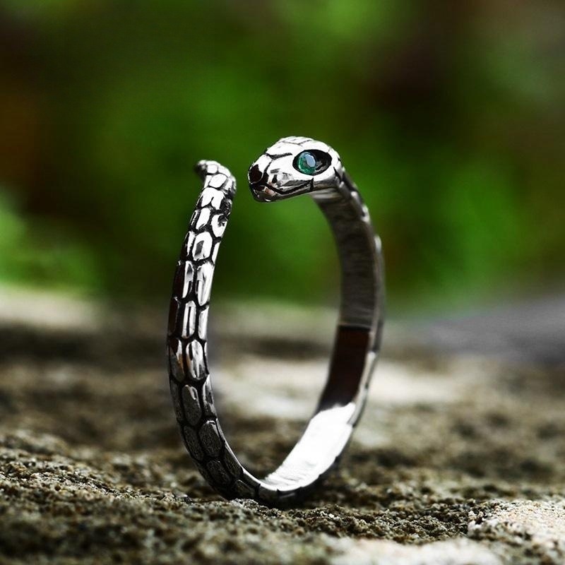 Wholesale Funny Snake Copper Plating Silver Plated Rings display picture 4