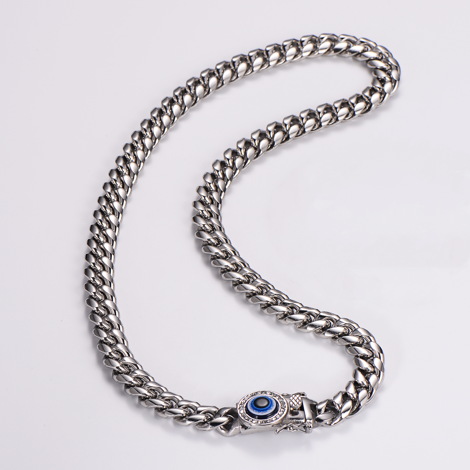 Hip-Hop Rock Devil's Eye Stainless Steel Artificial Rhinestones Resin Unisex Bracelets Necklace display picture 8