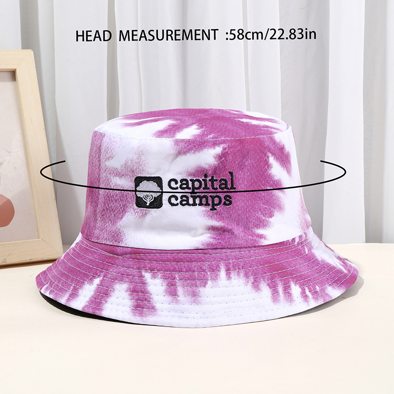 Unisex Hip-hop Sweet Tie Dye Appliques Flat Eaves Bucket Hat display picture 1