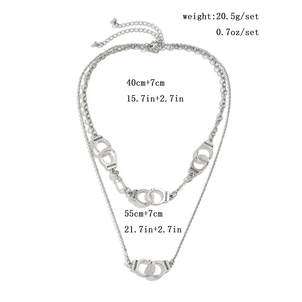 Hip-hop Handcuffs Alloy Men's Necklace display picture 2