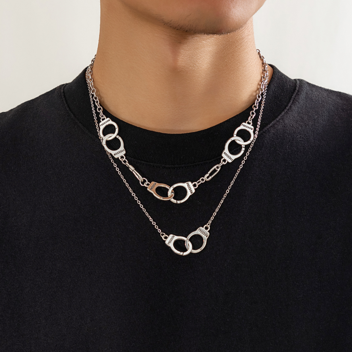 Hip-hop Handcuffs Alloy Men's Necklace display picture 5