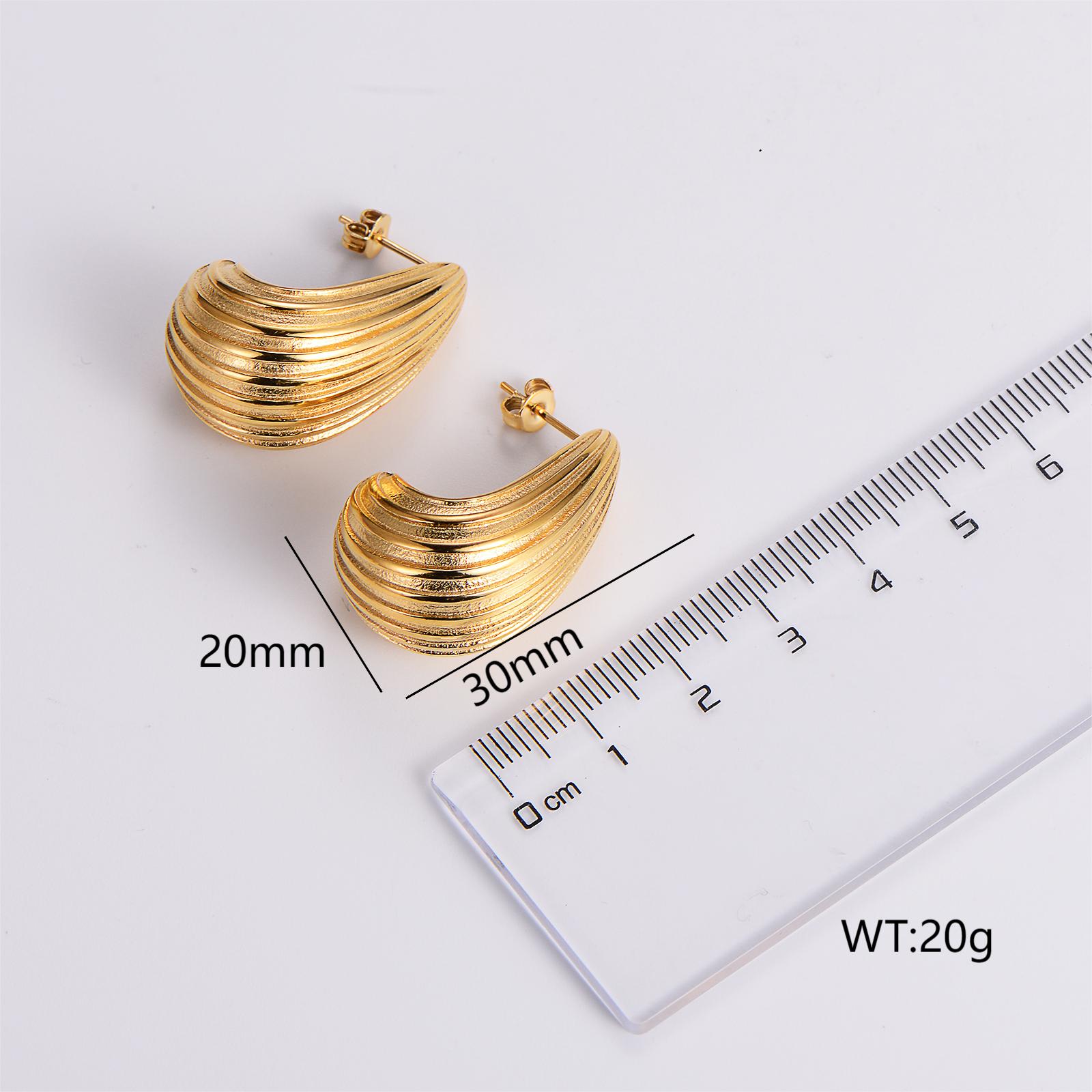 1 Pair Simple Style Geometric Stainless Steel 24k Gold Plated Ear Studs display picture 1