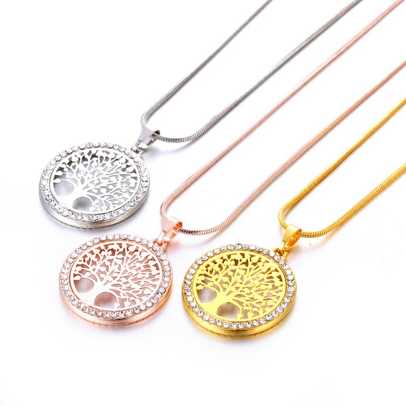 Fashion Life Tree Alloy Copper Plating Inlay Artificial Rhinestones Unisex Sweater Chain display picture 4