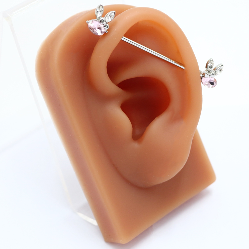 1 Piece Ear Cartilage Rings & Studs Fashion Heart Shape Rose Butterfly 316 Stainless Steel  Alloy Copper Plating Inlay Rhinestones Glass White Gold Plated Gold Plated display picture 18