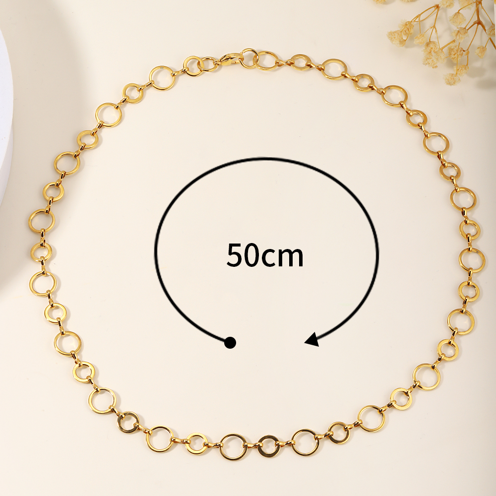 Acier Inoxydable 201 Plaqué Or 18K Style Simple Placage Cercle Collier display picture 4