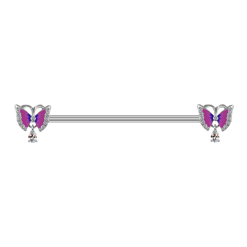 1 Pièce Boucles D'Oreilles Cartilage Mode Forme De Cœur Rose Papillon Acier Inoxydable 316 Alliage Le Cuivre Placage Incruster Strass Verre Or Blanc Plaqué Plaqué Or display picture 3