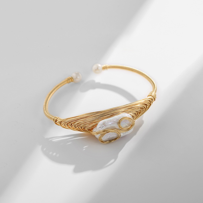 Elegant Luxurious Baroque Style Geometric Freshwater Pearl Brass Beaded Inlay Freshwater Pearl Zircon Women's Bracelets Earrings Necklace display picture 10