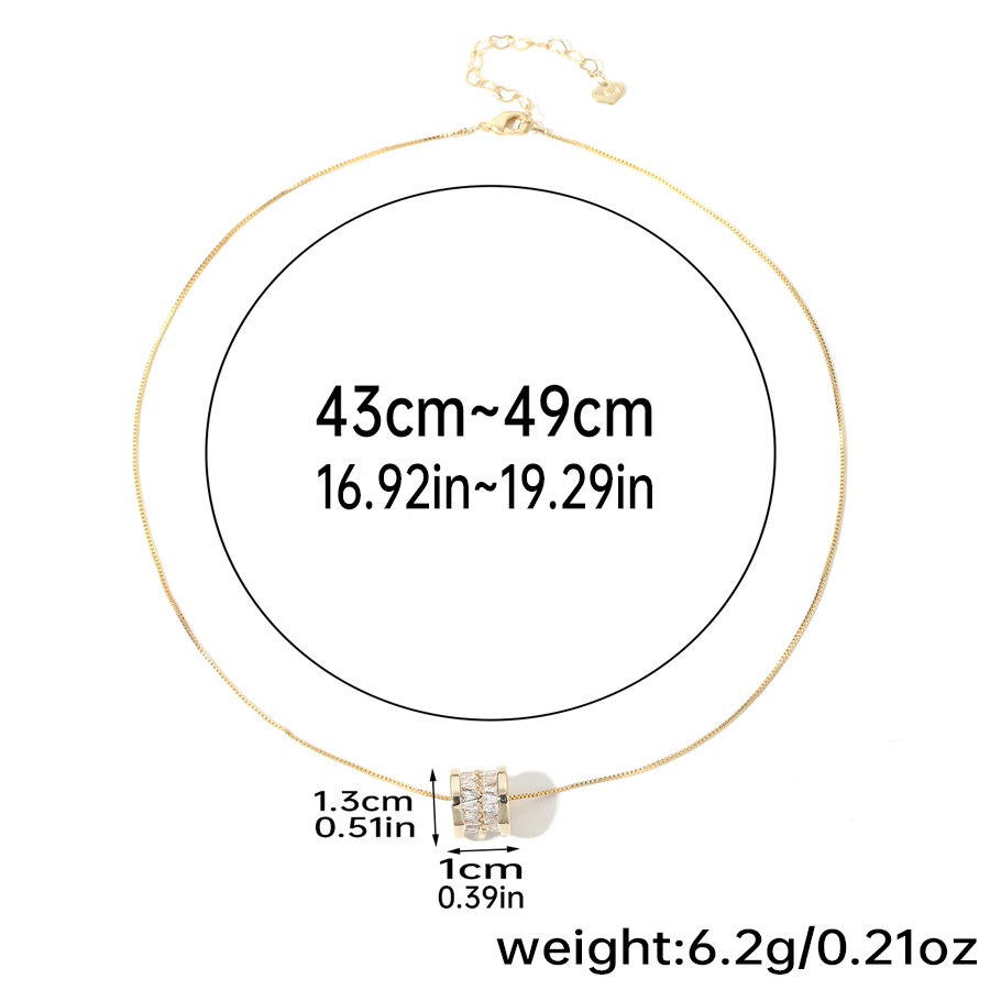 Elegant Simple Style Round Copper Plating Inlay Zircon 14k Gold Plated Necklace display picture 3
