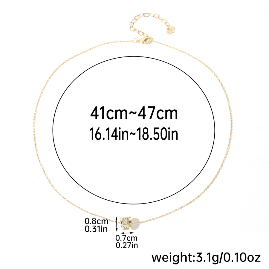 Elegant Simple Style Round Copper Plating Inlay Zircon 14k Gold Plated Necklace display picture 5
