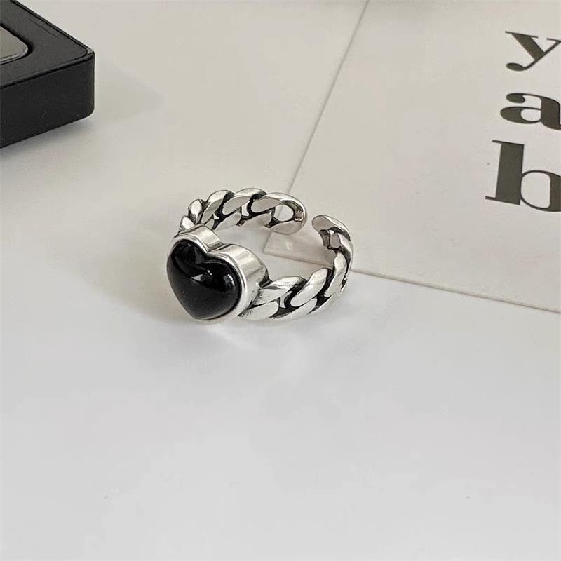 Wholesale Sweet Heart Shape Copper Plating Silver Plated Rings display picture 1