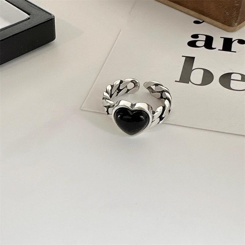 Wholesale Sweet Heart Shape Copper Plating Silver Plated Rings display picture 3