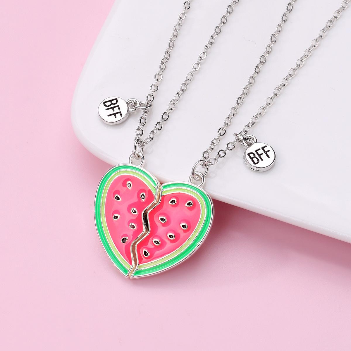 Cartoon Style Cute Fruit Heart Shape Alloy Plating Girl's Pendant Necklace display picture 7