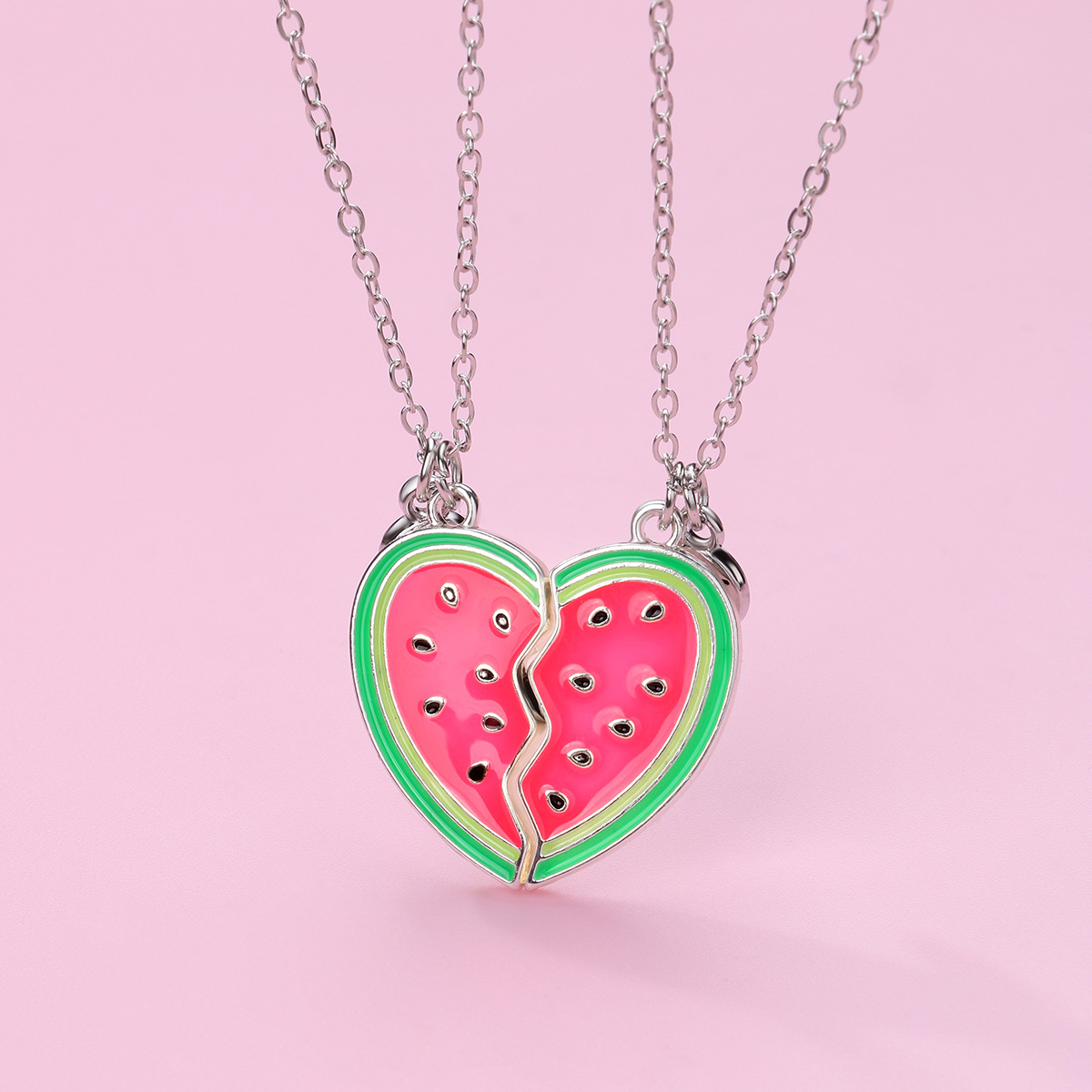 Cartoon Style Cute Fruit Heart Shape Alloy Plating Girl's Pendant Necklace display picture 8