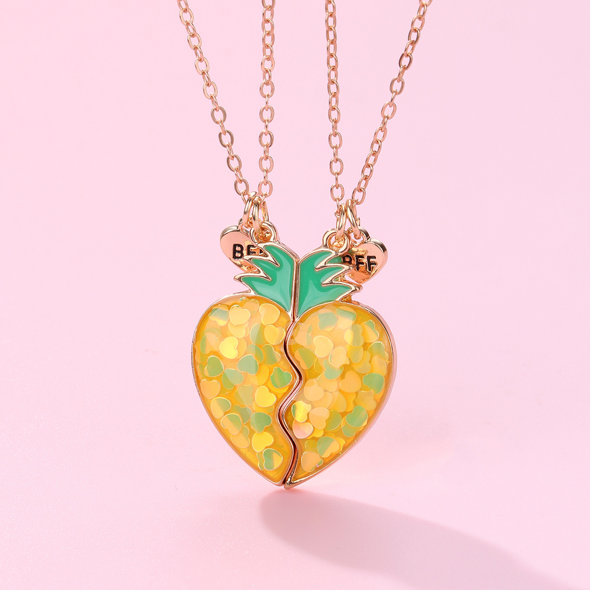 Cartoon Style Cute Fruit Heart Shape Alloy Plating Girl's Pendant Necklace display picture 11