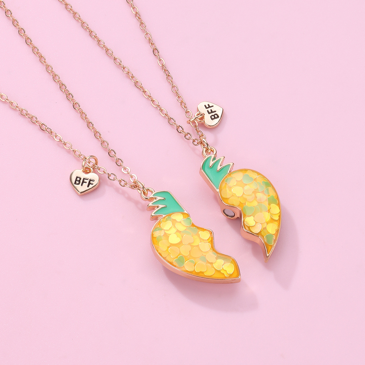 Cartoon Style Cute Fruit Heart Shape Alloy Plating Girl's Pendant Necklace display picture 12