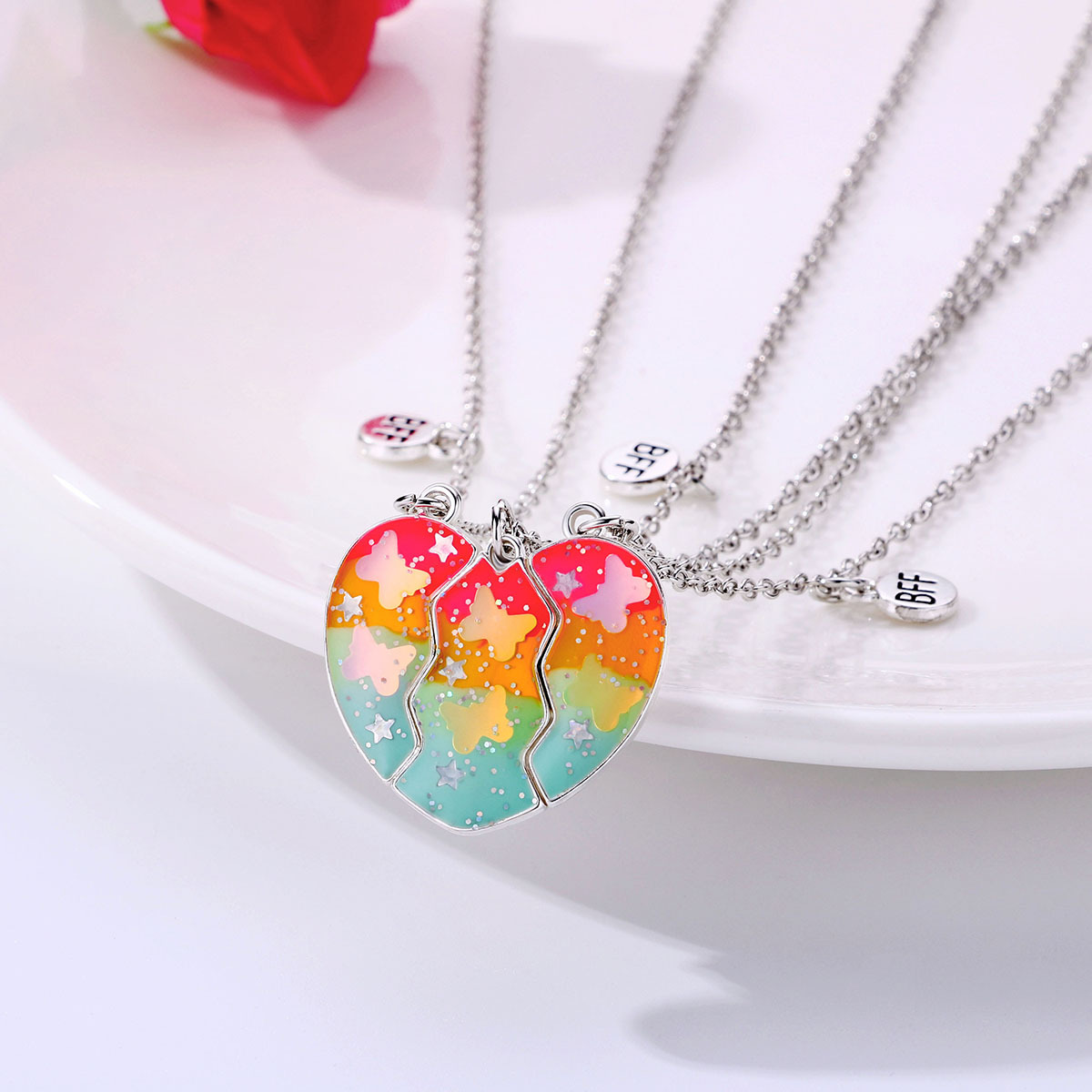 Casual Cute Star Heart Shape Alloy Kid's Pendant Necklace display picture 5