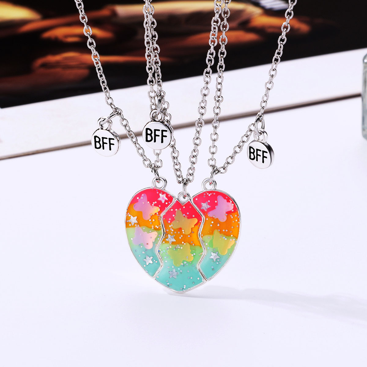 Casual Cute Star Heart Shape Alloy Kid's Pendant Necklace display picture 8