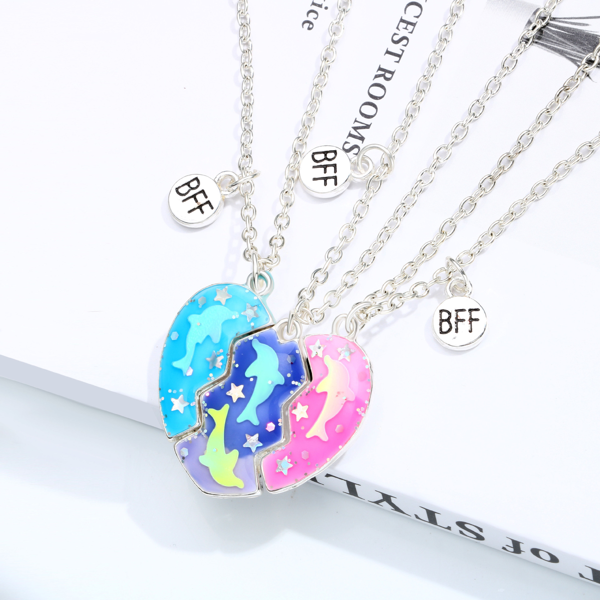 Casual Cute Star Heart Shape Alloy Kid's Pendant Necklace display picture 10