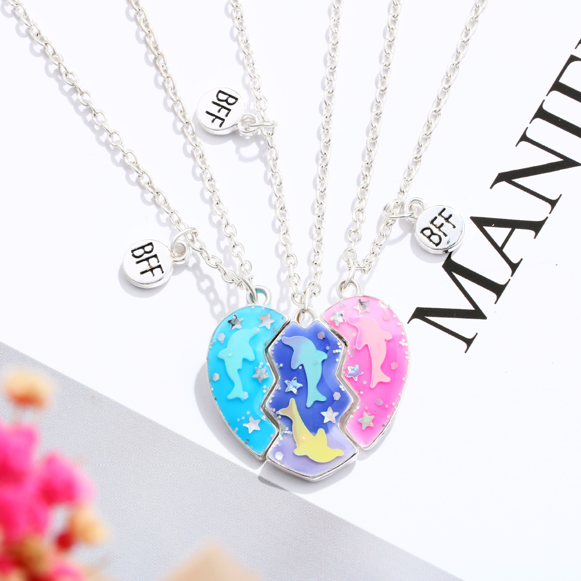 Casual Cute Star Heart Shape Alloy Kid's Pendant Necklace display picture 11