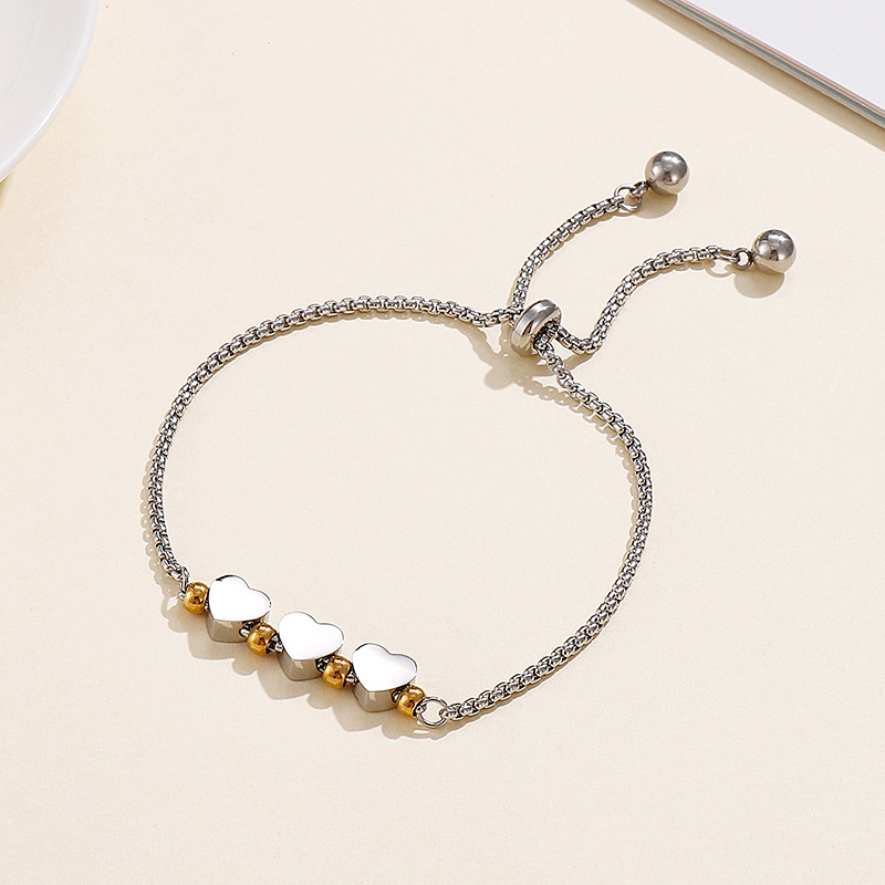 Simple Style Heart Shape Titanium Steel Plating Bracelets display picture 8